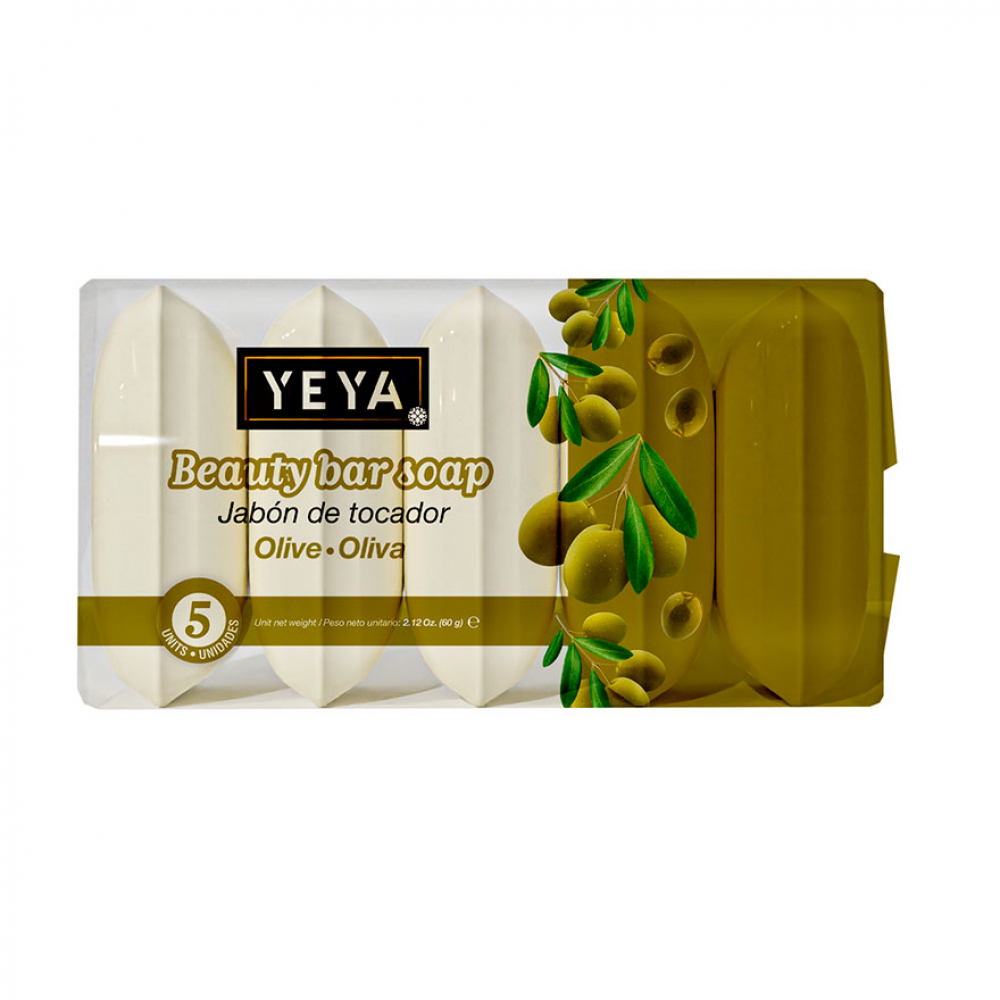 Jabón de tocador de oliva YEYA (5 x 60 g / 2.12 oz)