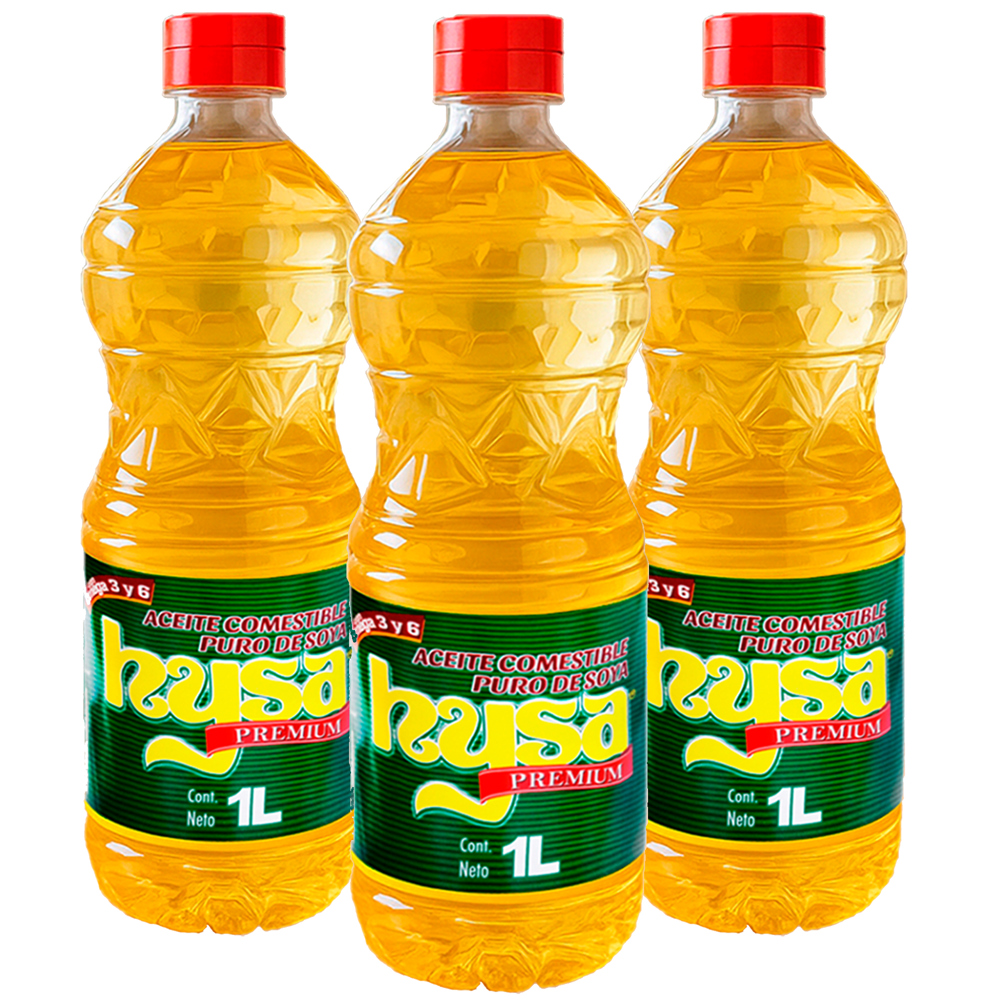 Aceite puro de soya Hysa (3 x 1 L)