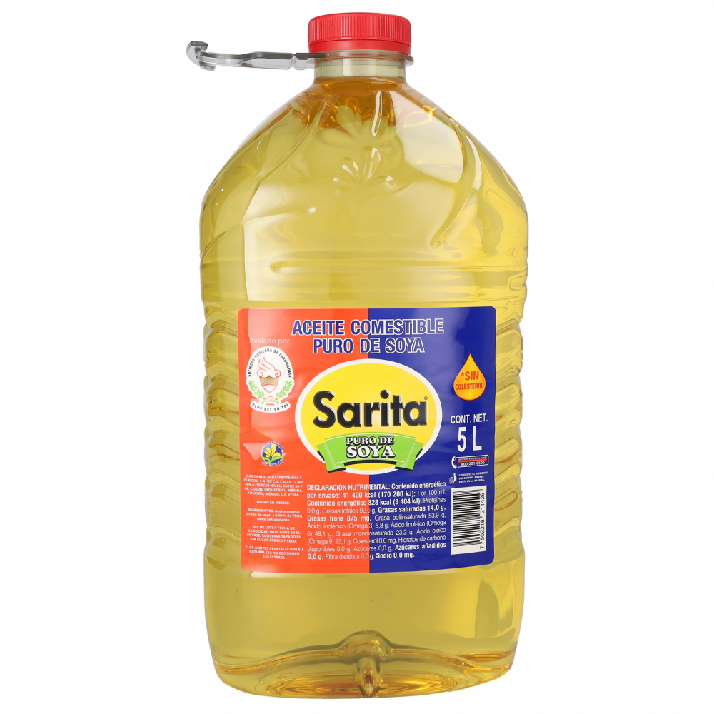 Aceite puro de soya Sarita (5 L)
