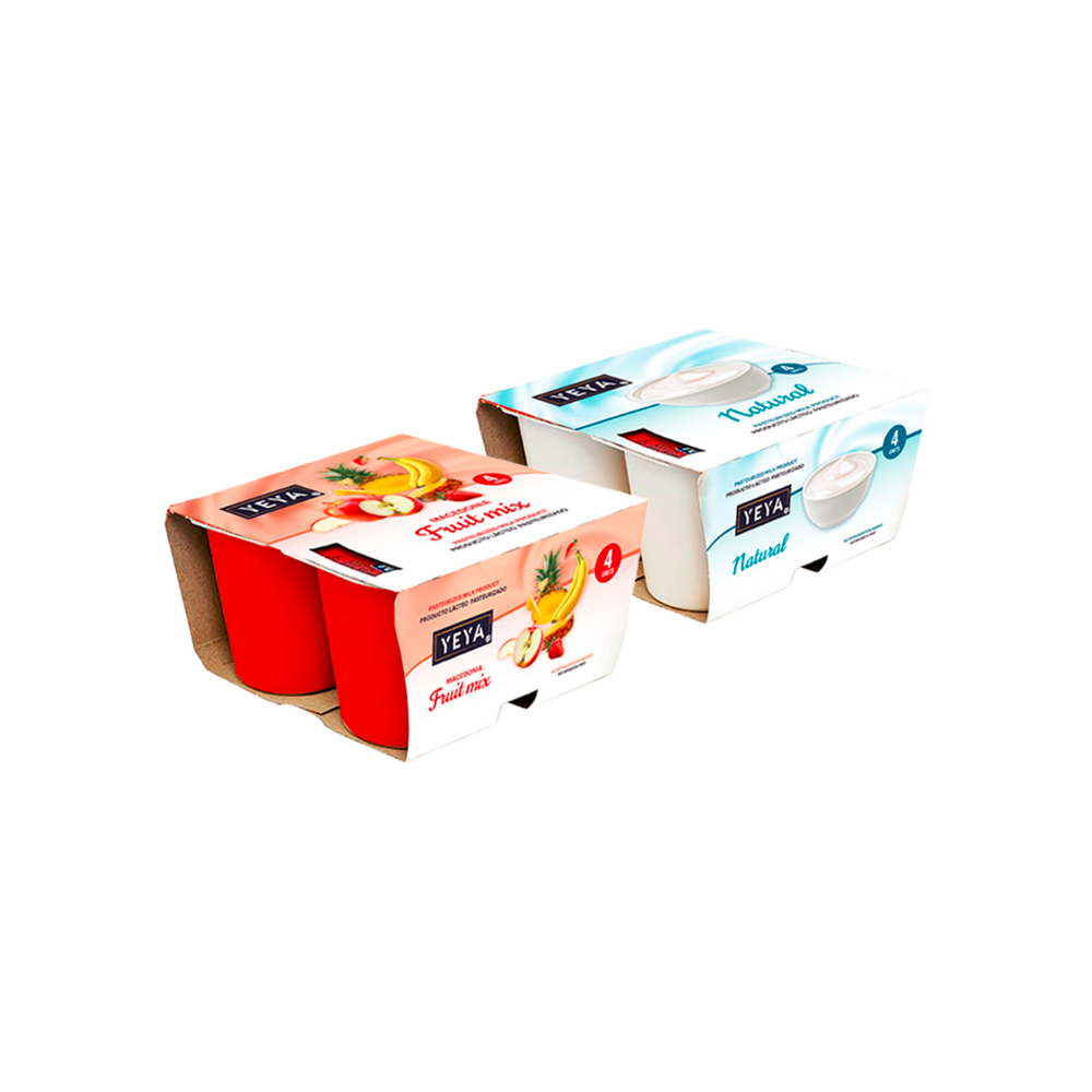 Yogurt pasteurizado sabor macedonia + Yogurt pasteurizado natural