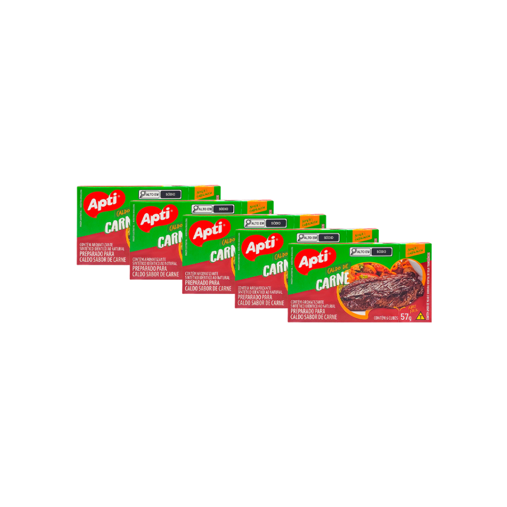 Caldo sabor carne (5 x 57 g / 2.01 oz)
