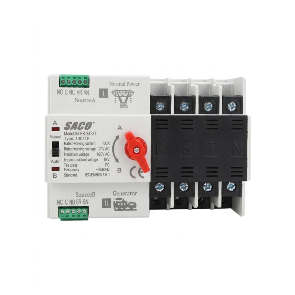 Interruptor de transferencia automática 4P/100A Saco