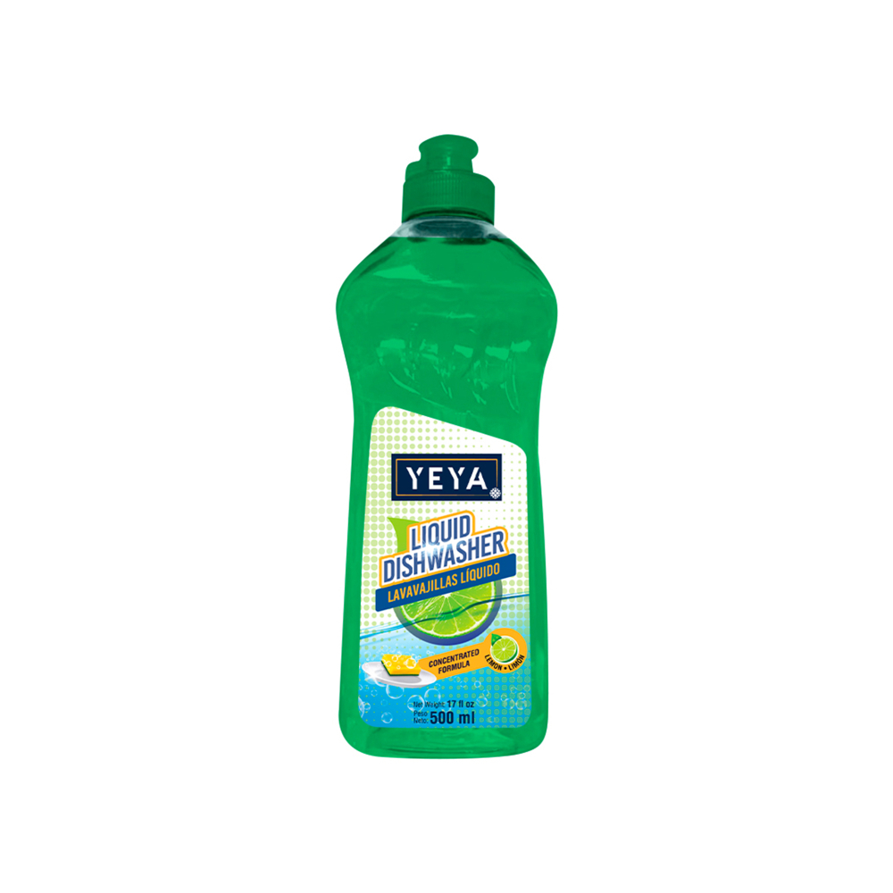 Lavavajillas líquido con aroma a limón fórmula concentrada YEYA (500 ml)